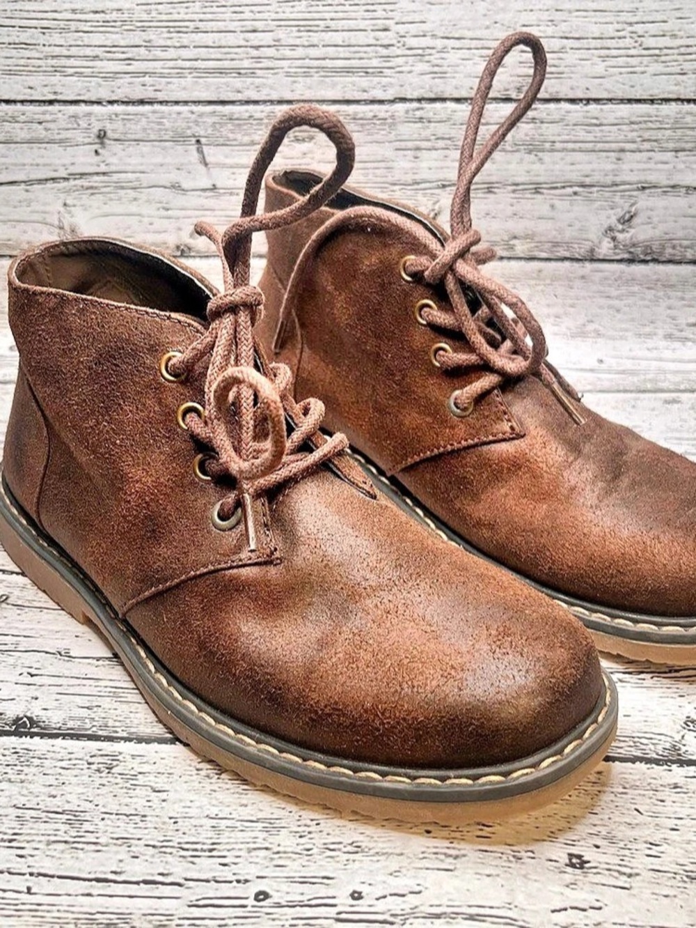 Kenneth Cole Reaction Kids Brown Leather Boots US 2